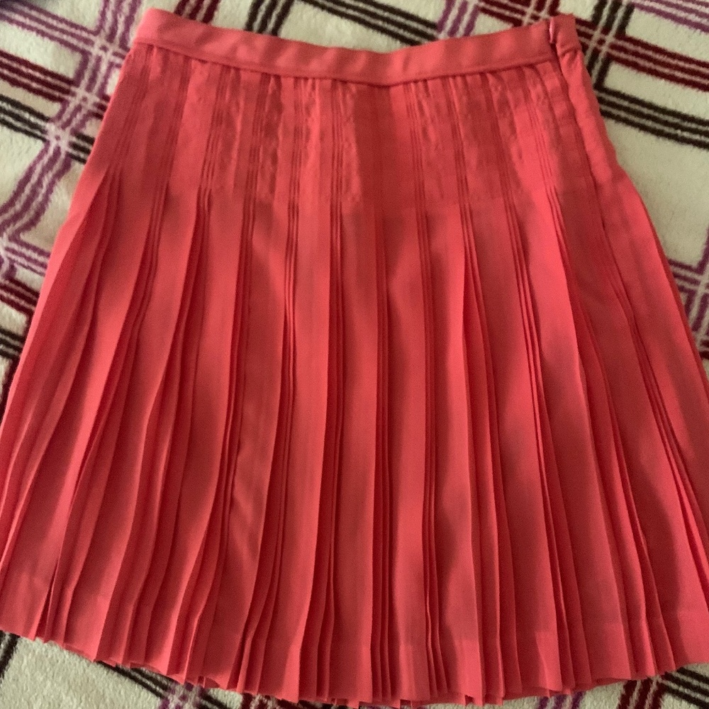 J.Crew Pleated Skirt in Coral 000